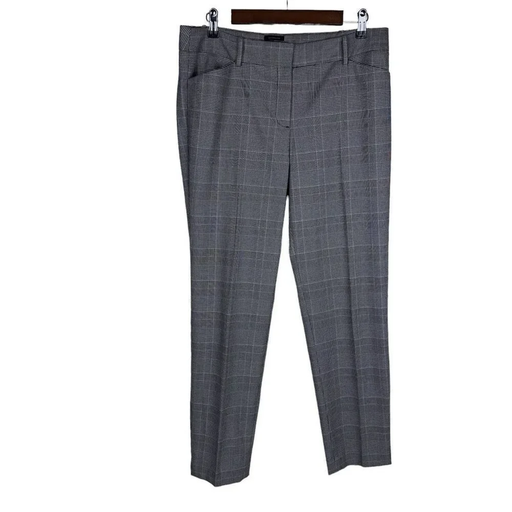 Talbots Womans Hampshire Black Plaid Pant slack size 10